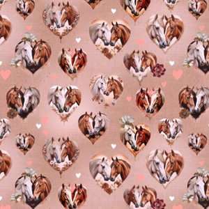 Horse Hearts Brushed French Terry