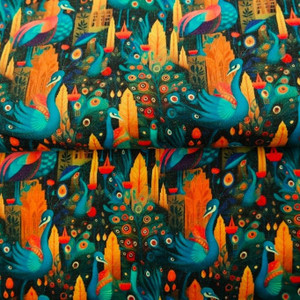 Peacock Dreams Brushed French Terry