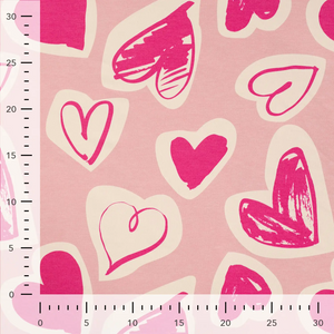 Hearts on Light Pink French Terry Hearts on Light Pink French Terry