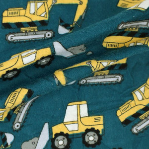 Construction Site on Dark Teal Flannel Construction Site on Dark Teal Flannel