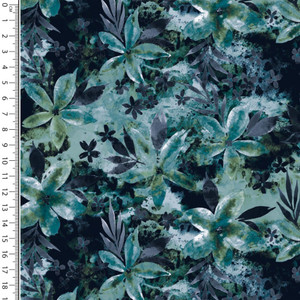 Blue Batik Floral French Terry Blue Batik Floral French Terry