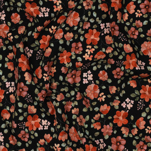 Ellie Rust Floral on Black Organic Cotton Lycra Knit Ellie Rust Floral on Black Organic Cotton Lycra Knit