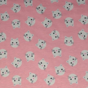 Kitty Cats on Pink Alpine Fleece Kitty Cats on Pink Alpine Fleece