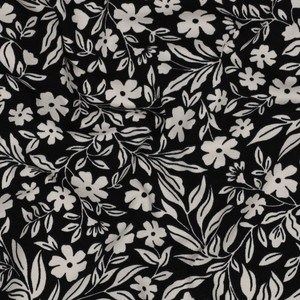 Ava Floral on Black Cotton Lycra