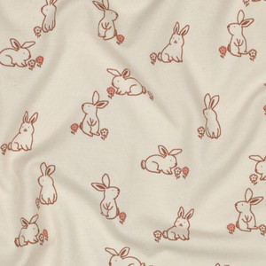 Bunny Doodles on Natural Organic Cotton Lycra