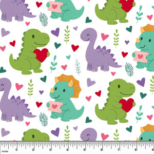 Custom Dino Valentine Cotton Lycra Knit