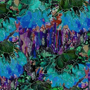 Large Scale Abstract Garden Viscose Jersey