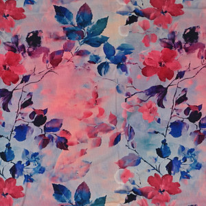 Trailing Floral on Pink Bamboo Lycra