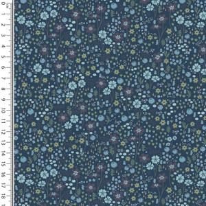 Mini Forest Floral on Navy Cotton Lycra Knit