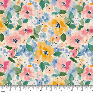 Custom Pastel Spring Floral Rib Knit