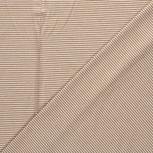 Camel Yarn Dyed Mini Stripes Cotton Lycra Knit