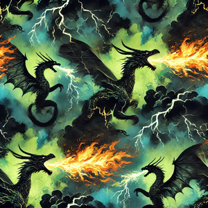 Dragon Storm Cotton Lycra French Terry