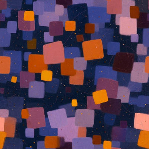 Modern Blocks on Navy Cotton Lycra