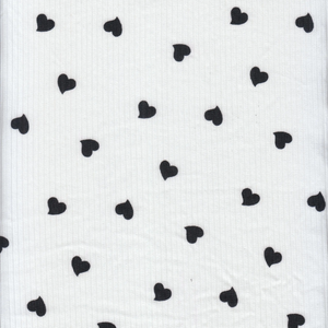 Black Hearts Rib Knit