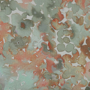 Light Mint Watercolor Floral Jersey Rib Knit