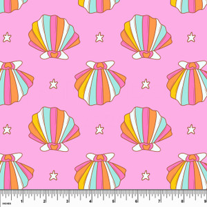 Custom Sea Shells on Pink Swim