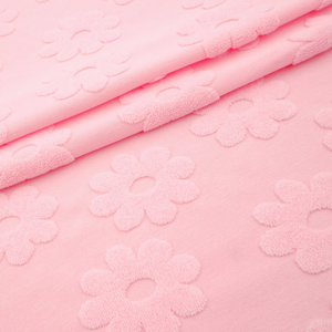 Blush Pink Jacquard Daisy Terry Knit