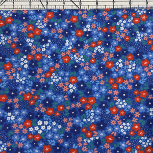 Custom Ditsy Patriotic Floral Cotton Lycra Knit