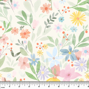 Watercolor Floral Vintage Tri-Blend Cotton Lycra