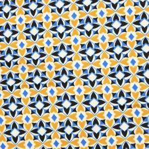 Retro Yellow Geometric Double Brushed Poly