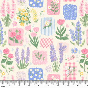 Custom Lavender Garden Patchwork Tri-Blend Cotton Lycra