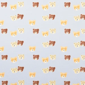 Bears on Soft Blue Cotton Lycra Knit