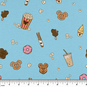 Custom Magical Snacks on Blue Rib Knit