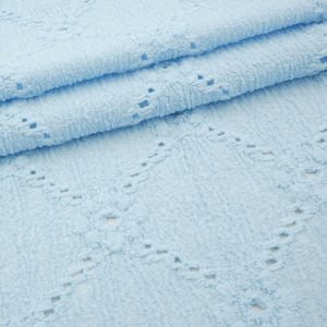 Light Blue Trellis Eyelet Knit