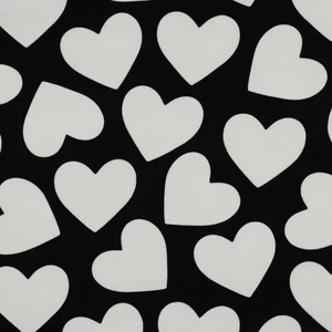 White Hearts on Black Sweatshirt Fleece