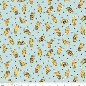 Riley Blake Winnie the Pooh Toss Blue Flannel