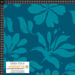 Stof Fabrics Large Scale Teal Floral Cotton Lycra Knit