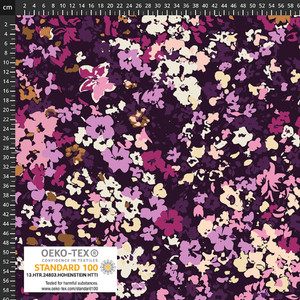 Stof Fabrics Packed Purple Floral Cotton Lycra Knit