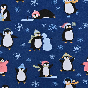 Playful Penguins Cotton Lycra