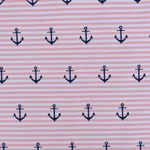 Pink Anchor Stripe Cotton Lycra