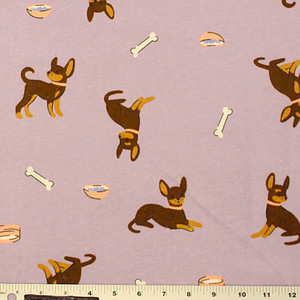 Dogs on Purple Flannel