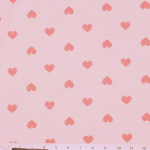 Mauve Hearts on Pink Flannel