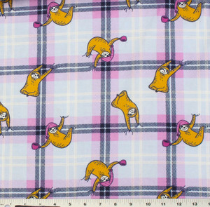 Cozy Sloth Plaid Light Blue Flannel
