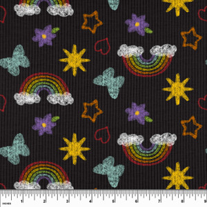 Custom Chalk Doodles Rib Knit