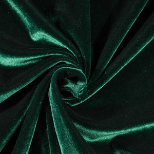 Hunter Green Stretch Velvet Fabric - Fabric by the Yard