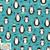 Stof Fabrics Penguins on Teal Cotton Lycra Knit