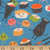 Sushi Party on Blue Double Brushed Poly