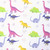 Pastel Dinosaurs on Cotton Lycra