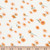 Orange Flowers on White Double Brushed Poly