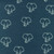Elephant Outlines on Blue Cotton Lycra Knit