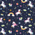 Christmas Unicorns on Navy Cotton Lycra