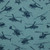 Helicopters on Blue Melange Brushed French Terry