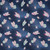Butterflies on Faux Denim Cotton Lycra Knit