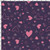 Sketched Hearts on Navy Cotton Lycra Knit