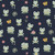 Happy Frogs on Navy Organic Cotton Lycra Knit