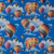 Hot Air Balloons on Blue Cotton Lycra Knit
